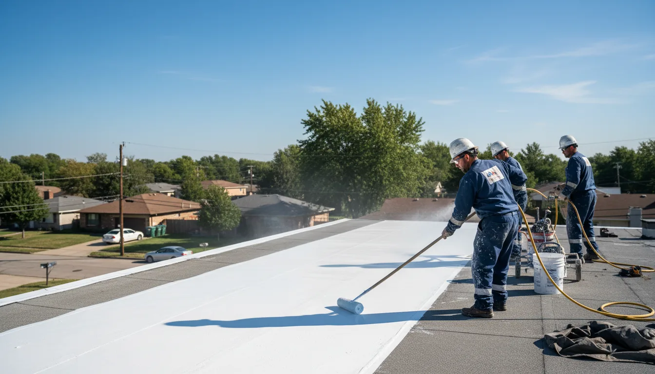 Commercial roof coating in Bessie, OK near me